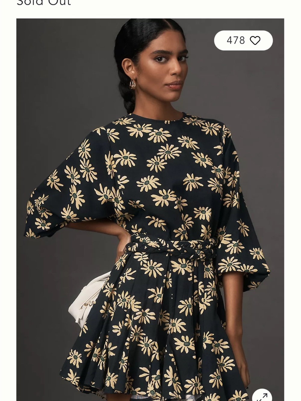 RHODE - Ella Dress in Ink Daisy (Small)